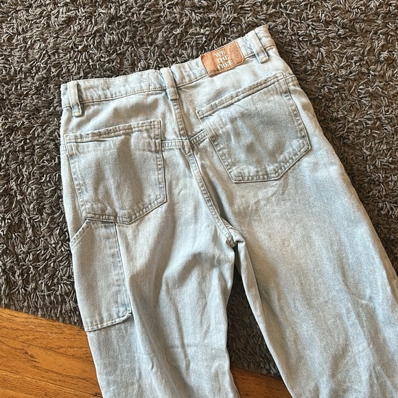 We The Free Tinsley Baggy High Rise Straight Leg Light Blue Distressed Jeans 27 - Picture 6 of 11